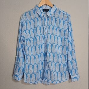 French Curve 100% Cotton Paisley button down Shirt